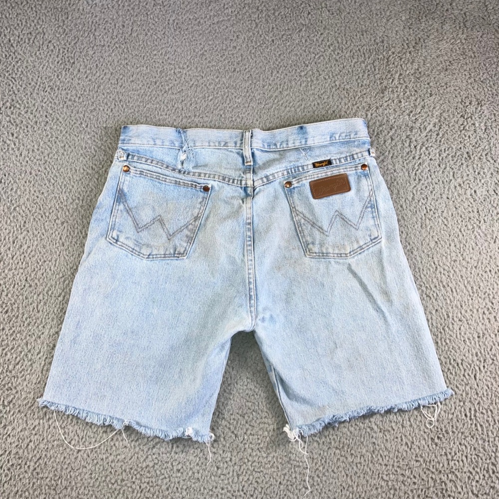 Wrangler Denim Shorts Men 34 Light Wash 13MWZGH Cut Off Frayed Distressed Grunge